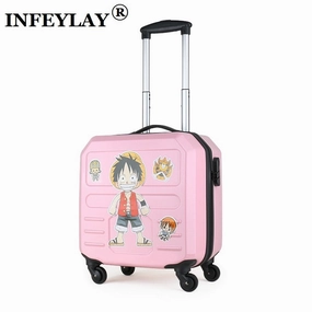 16 Inches Creative Computer Case Girl Students Abs Pc Trolley Case Woman Travel Luggage Suitcase