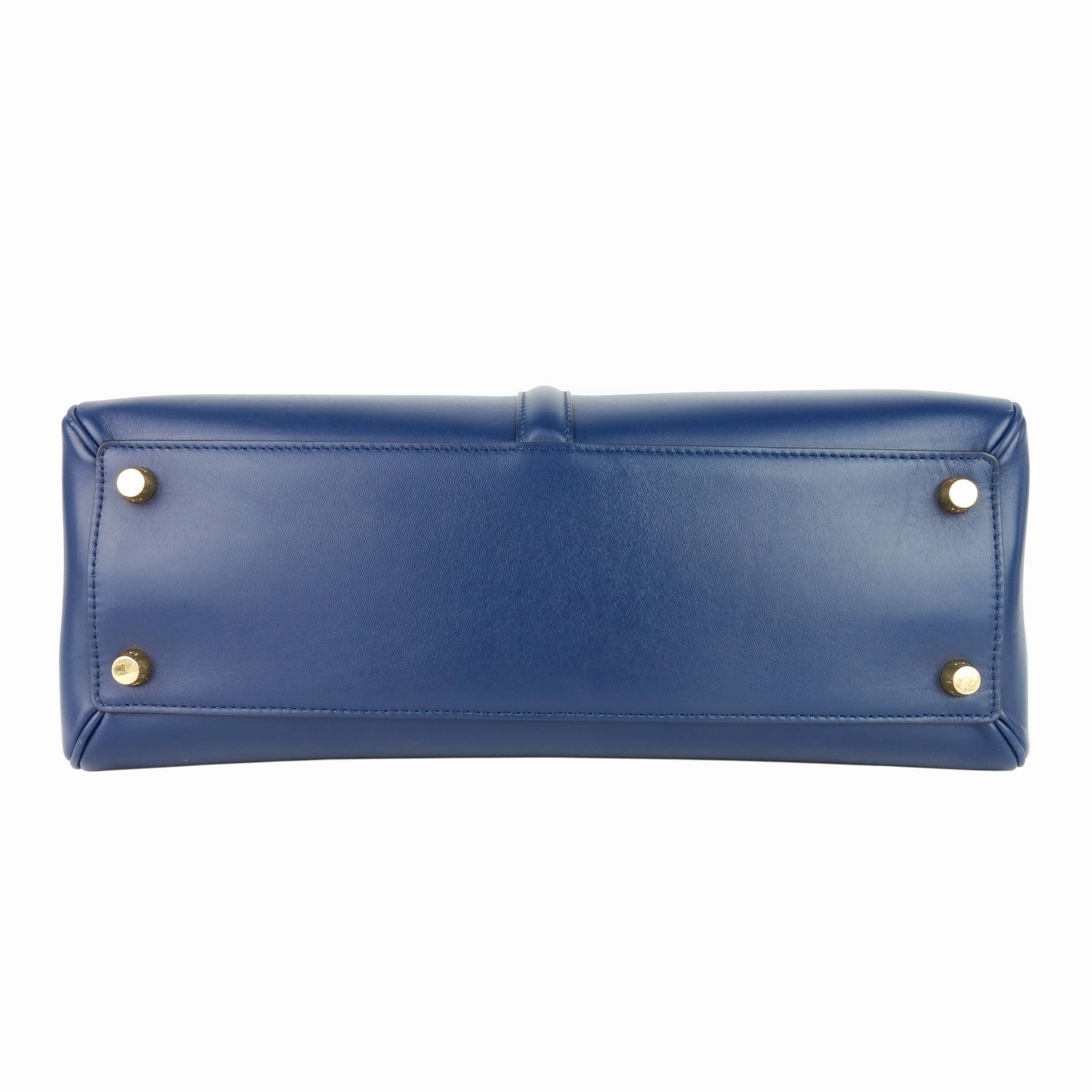 16 Medium Top Handle Satinated Calfskin Bag