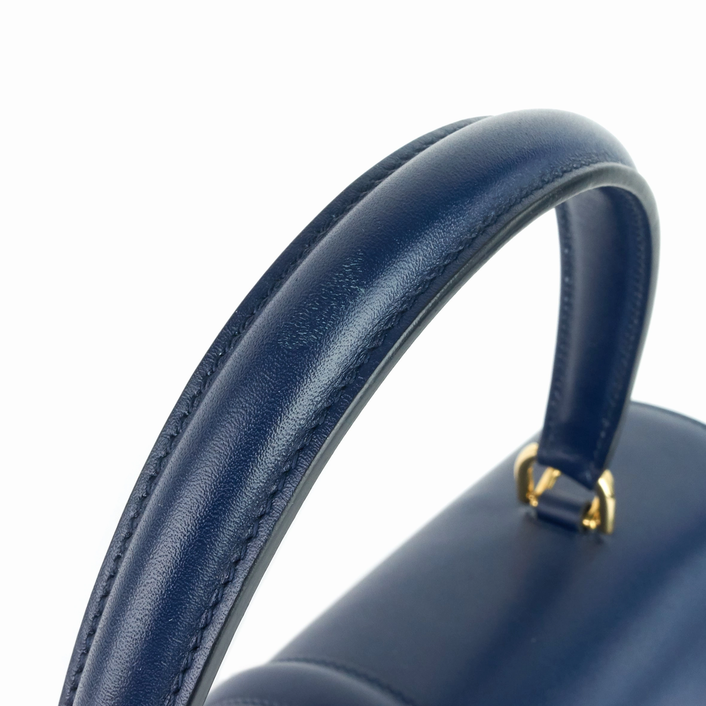 16 Medium Top Handle Satinated Calfskin Bag