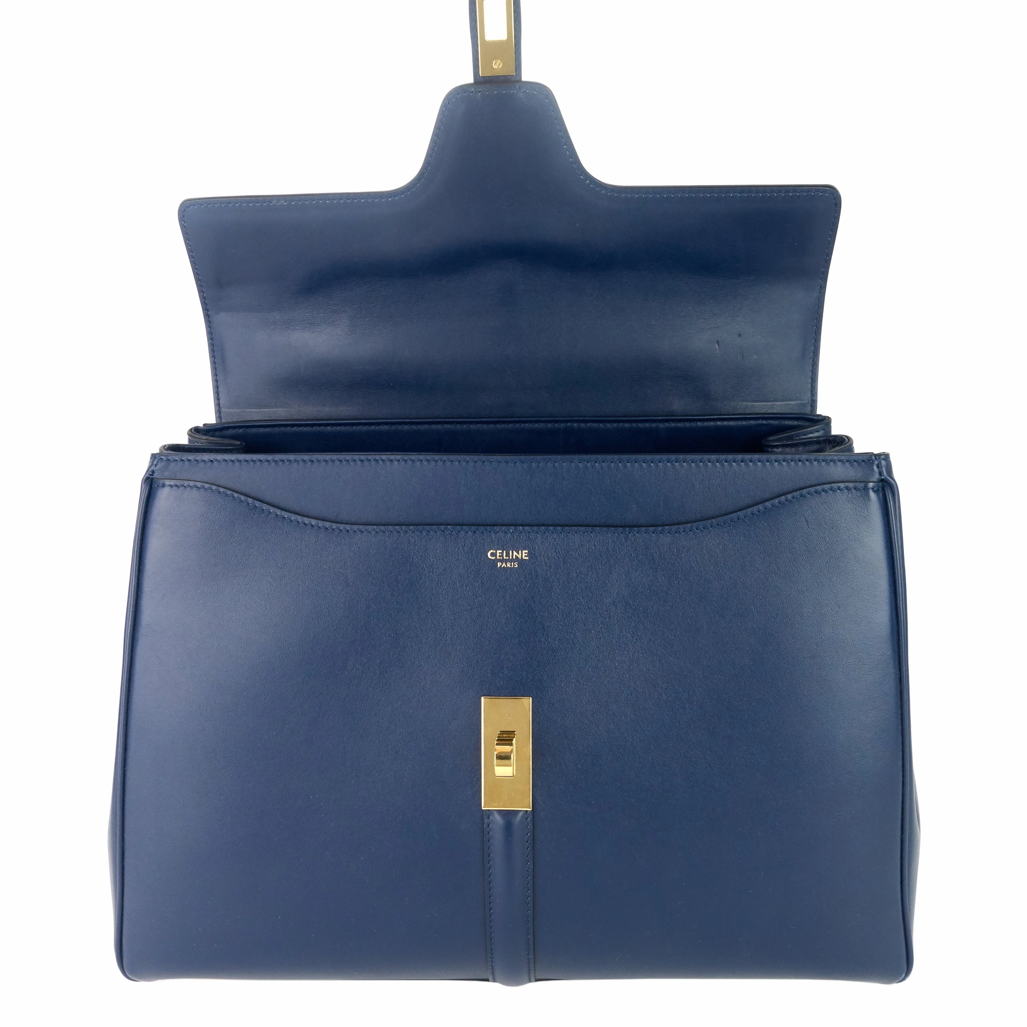 16 Medium Top Handle Satinated Calfskin Bag