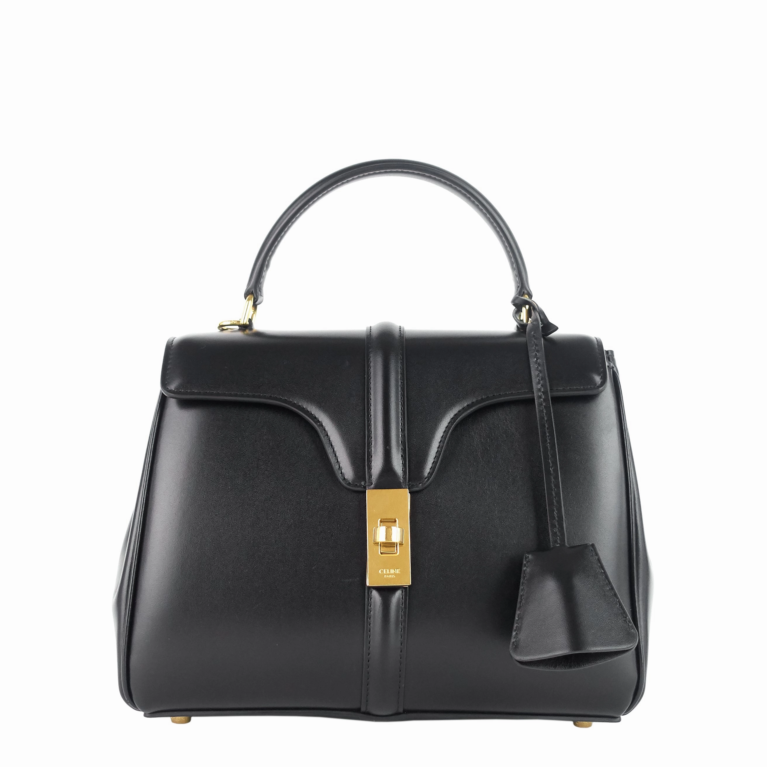16 Top Handle Small Satinated Leather Bag