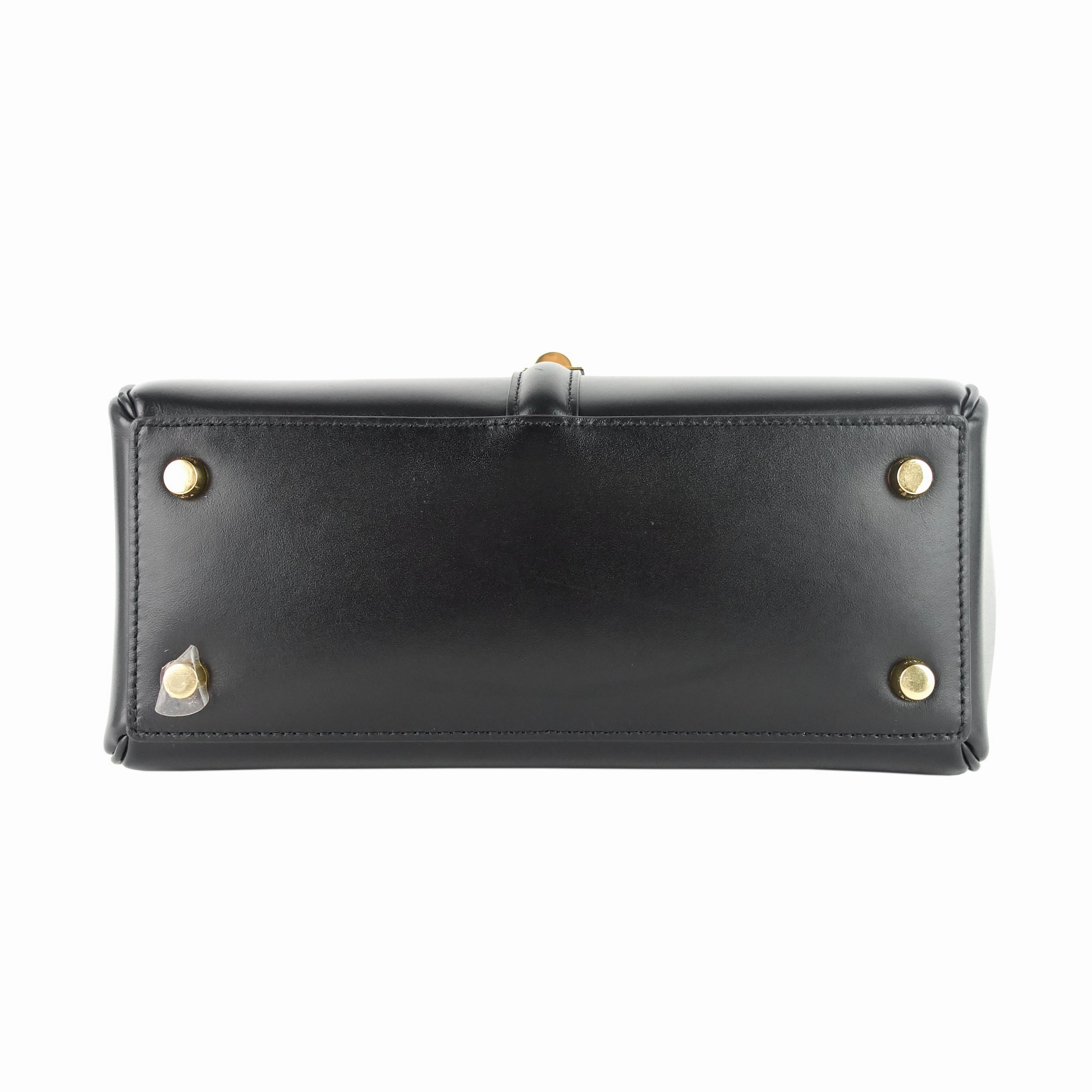 16 Top Handle Small Satinated Leather Bag