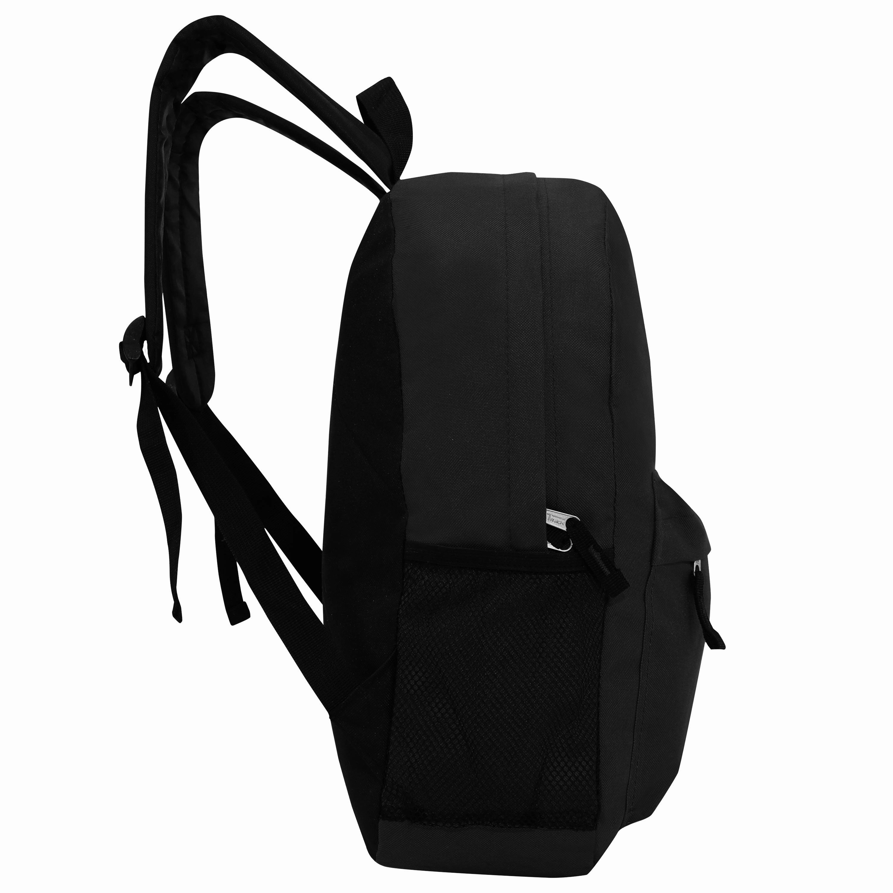17" Kids Wholesale Backpacks In Black - Wholesale Case of 24 School Bookbags