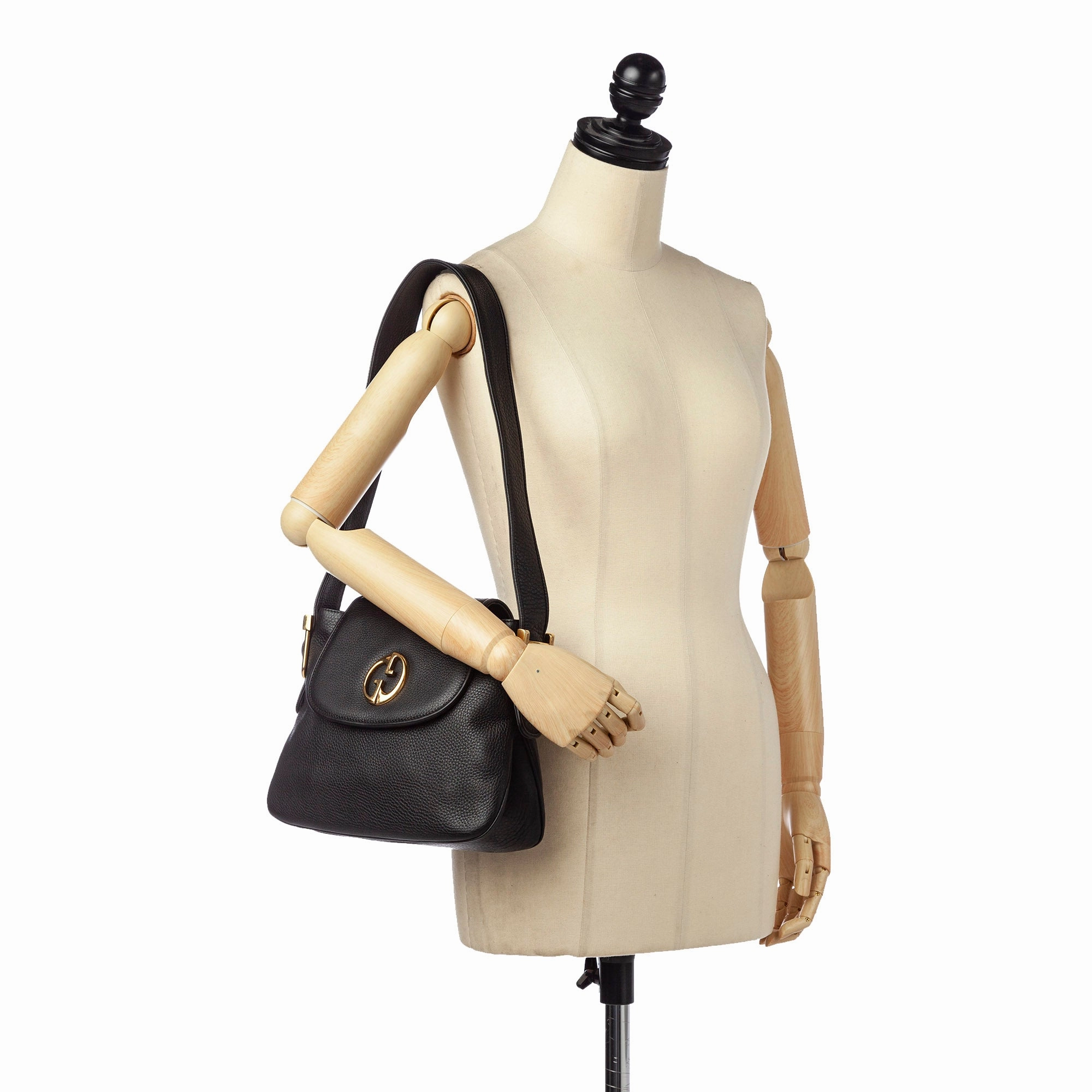 1973 Leather Shoulder Bag Black