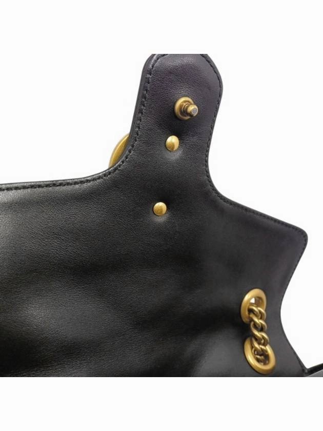443497 GG Marmont Matelasse Small Black Leather Gold Chain Shoulder Bag