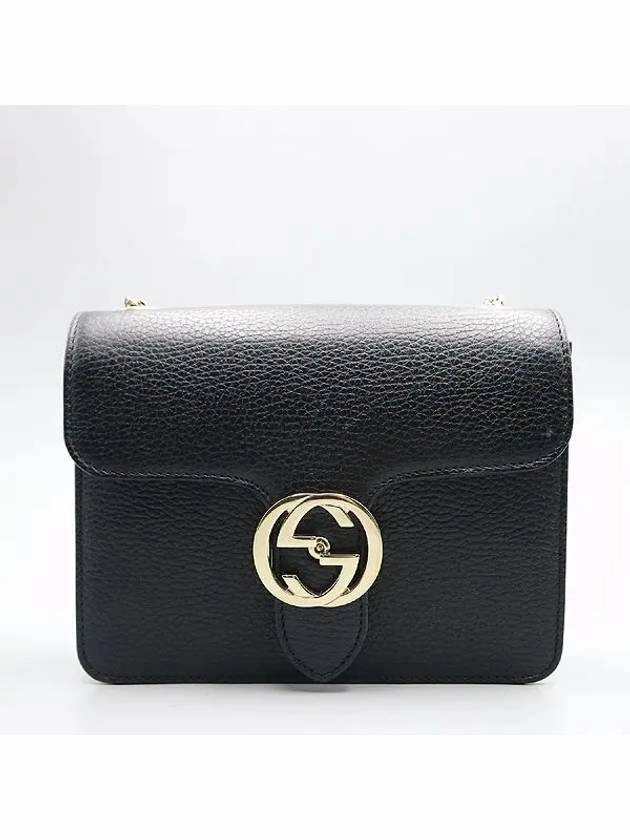 510304 GG logo black interlocking chain shoulder and crossbag