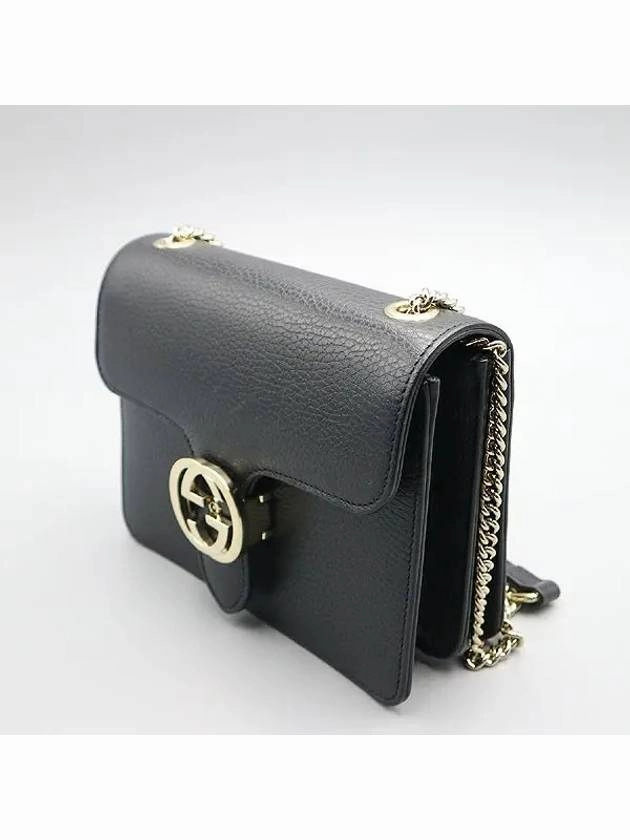 510304 GG logo black interlocking chain shoulder and crossbag