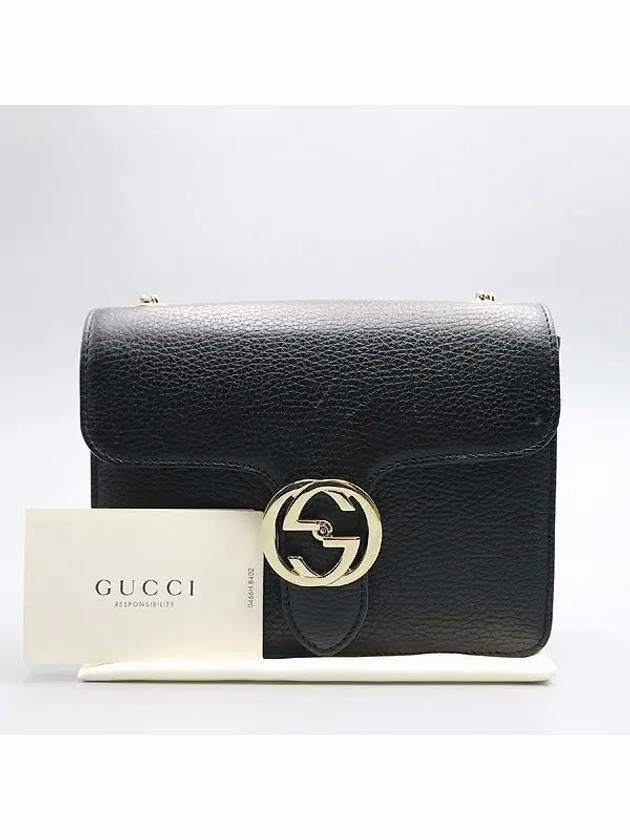 510304 GG logo black interlocking chain shoulder and crossbag