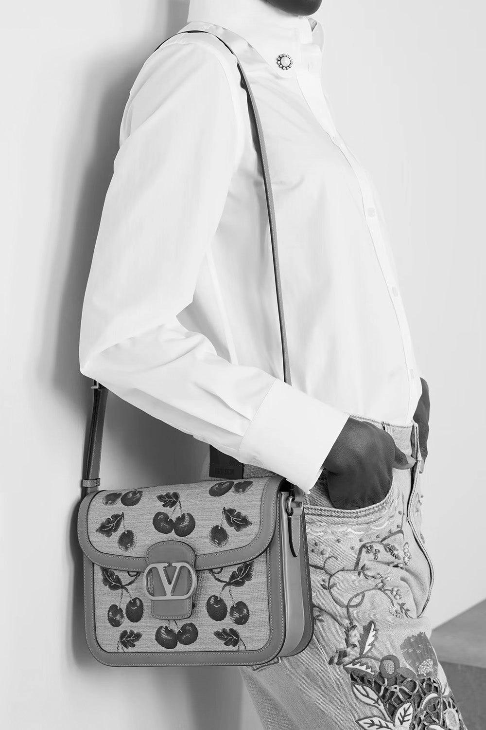 9To5 Faux Raffia-Jacquard And Leather Shoulder Bag