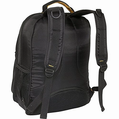 A. Saks Deluxe Expandable Laptop Backpack, Black/Yellow