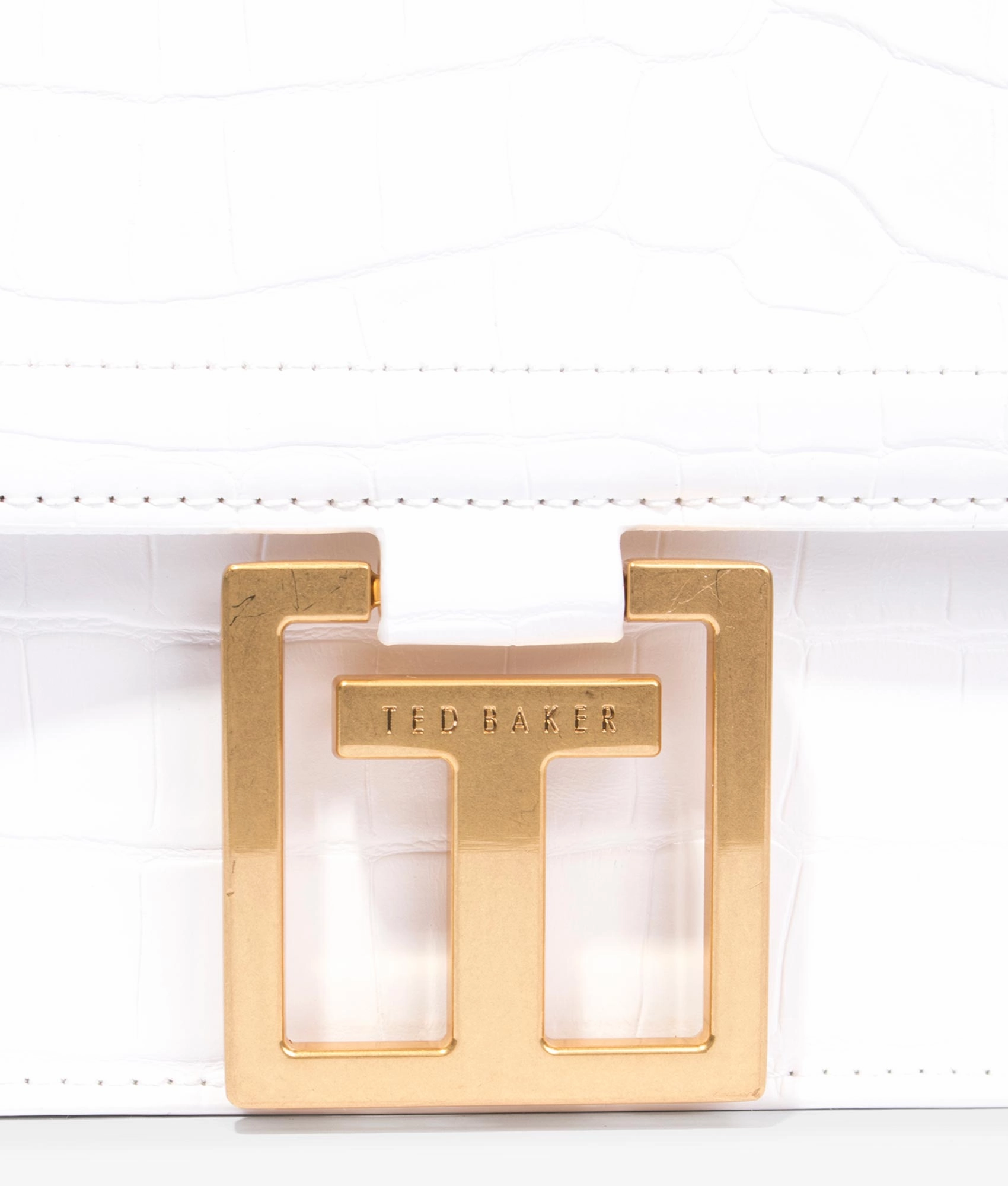 Aalicce crock effect bamboo handle mini bag in ivory