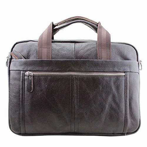 ABage Men's Leather Briefcase Shoulder Business Laptop Messenger Bags Tote Coffee