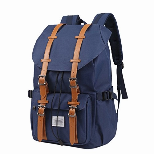 ABage Unisex School Backpack Large Hiking Travel College School 15" Laptop Backpack, Navy Blue