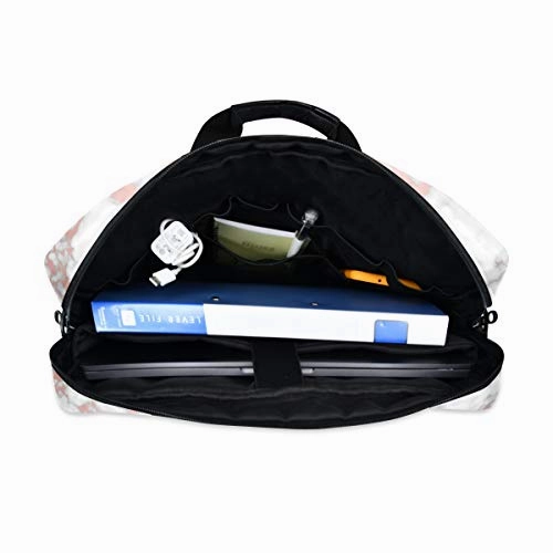 ALAZA Rose Gold Marble Look Laptop Case Bag Sleeve Portable Crossbody Messenger Briefcase w/Strap Handle, 13 14 15.6 inch
