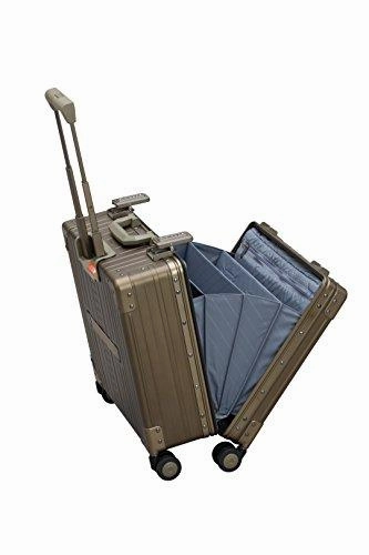 Aleon 17" Aluminum Hardside Deluxe Rolling Wheeled Business Briefcase (Champagne) Brown