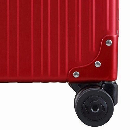 Aleon 20" Vertical Carry-On Aluminum Hardside Luggage Or Business Briefcase (Ruby) Red
