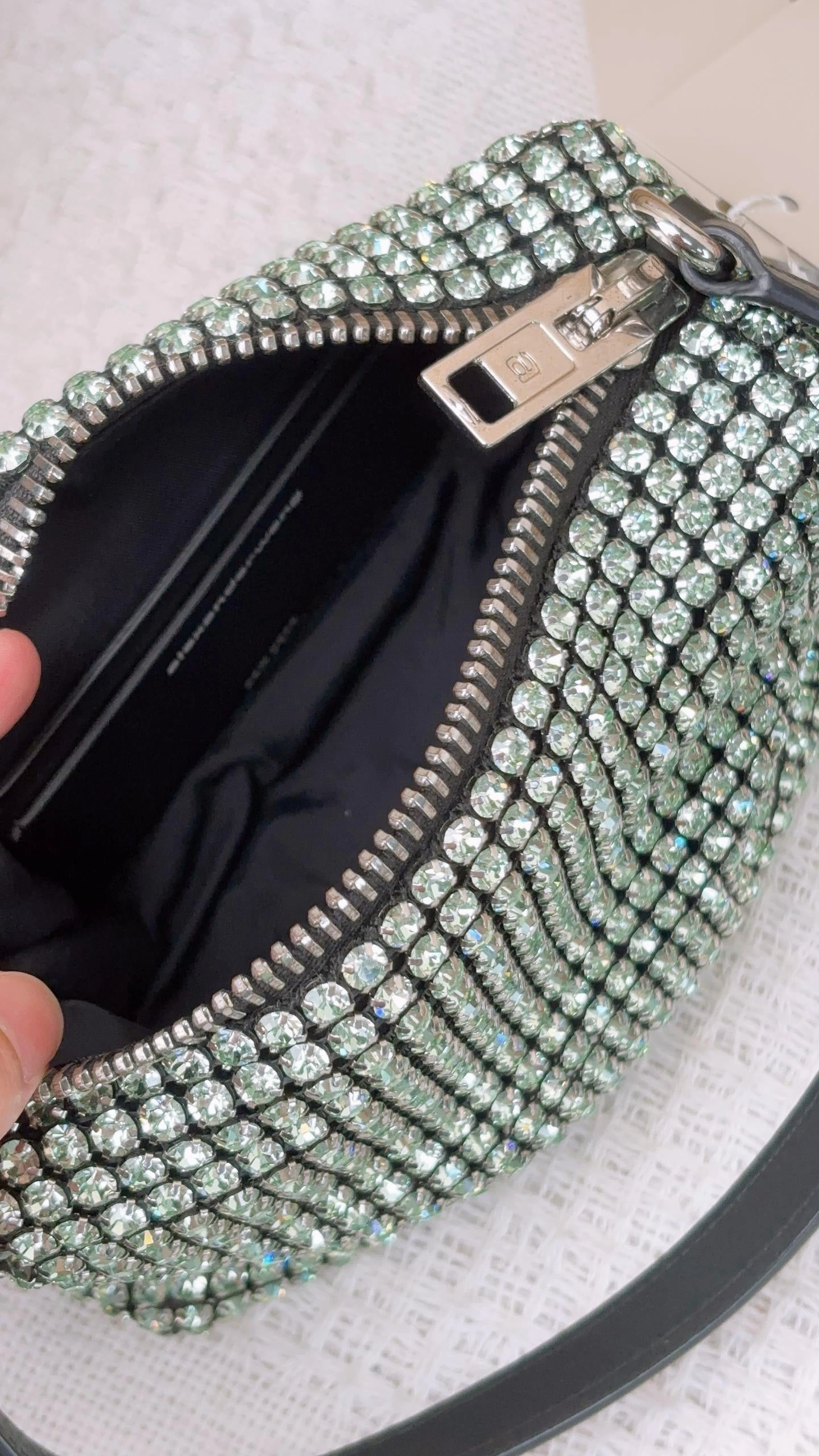 Alexander Wang Green Crystal Heiress Shoulder Bag