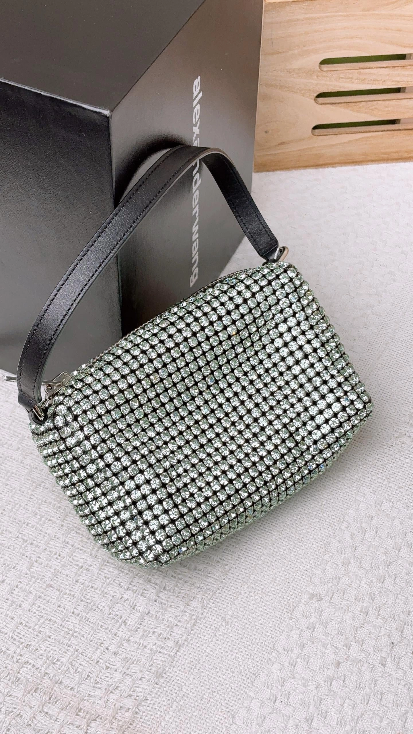 Alexander Wang Green Crystal Heiress Shoulder Bag