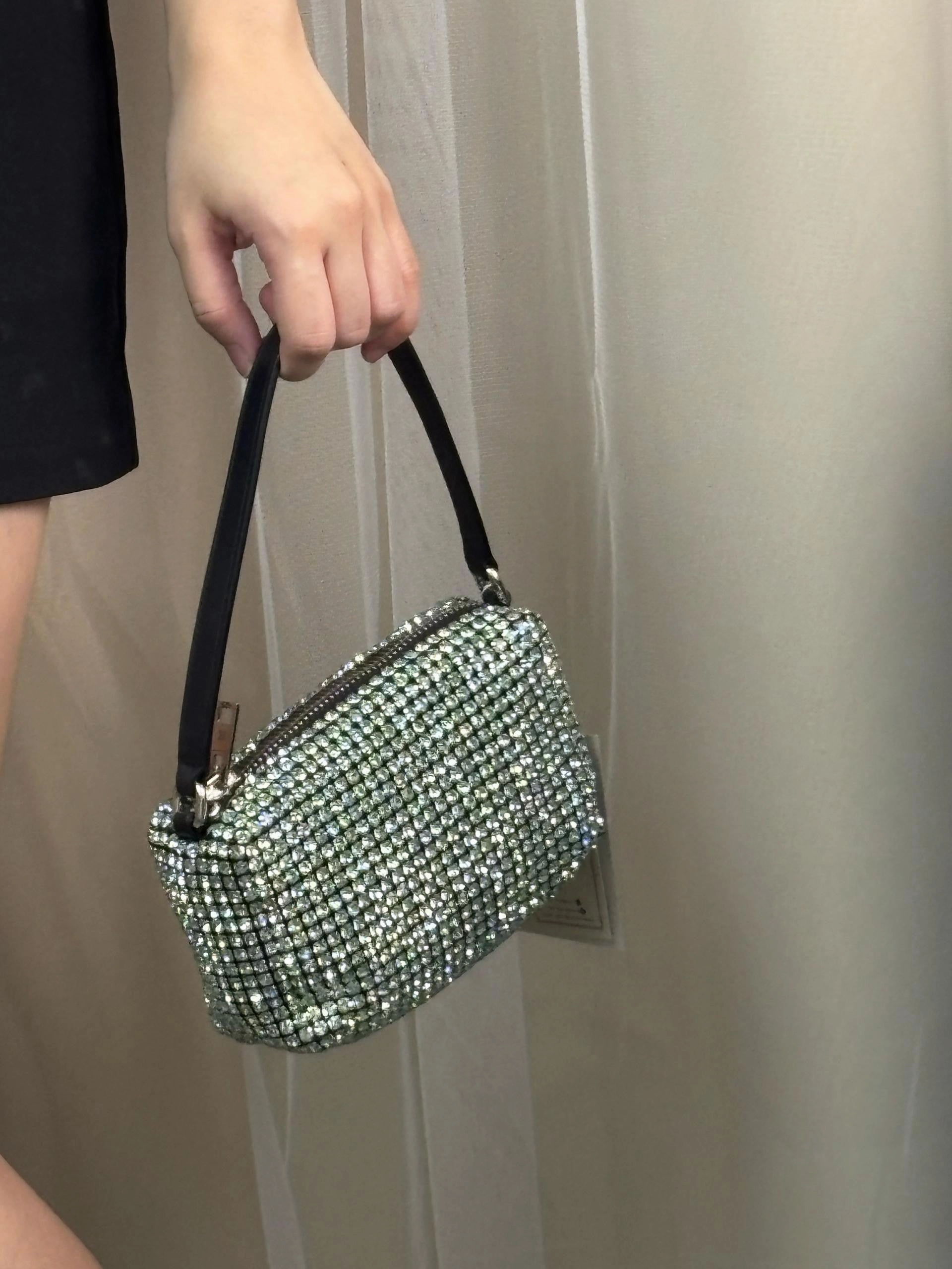 Alexander Wang Green Crystal Heiress Shoulder Bag