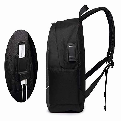 American Flag Largemouth Bass Fish Fishing USB Backpack School Bag School Bookbag Travel Bag Computer Bag
