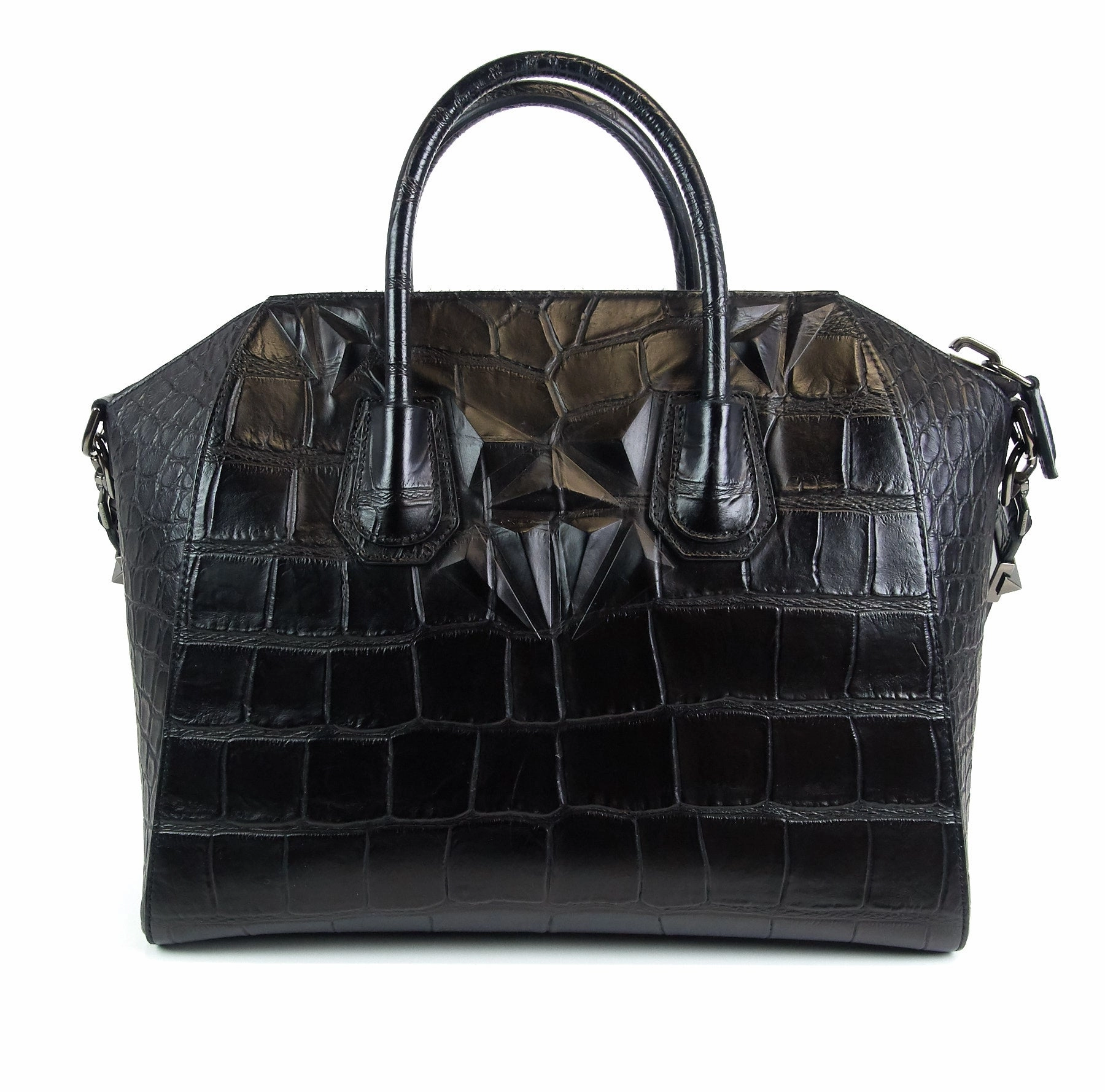 Antigona Crocodile Embossed Calf Leather Medium Bag