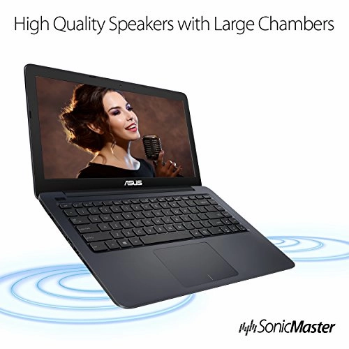 Asus L402Wa-Eh21 Thin And Light 14?Hd Laptop; Amd E2-6110 Quad Core 1.5Ghz Processor,Amd Radeon R2