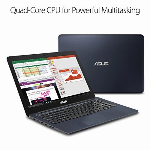 Asus L402Wa-Eh21 Thin And Light 14?Hd Laptop; Amd E2-6110 Quad Core 1.5Ghz Processor,Amd Radeon R2