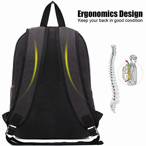 AUGUR Canvas Backpack,Casual Vintage Laptop Backpack, Lightweight School Daypack for Men Women