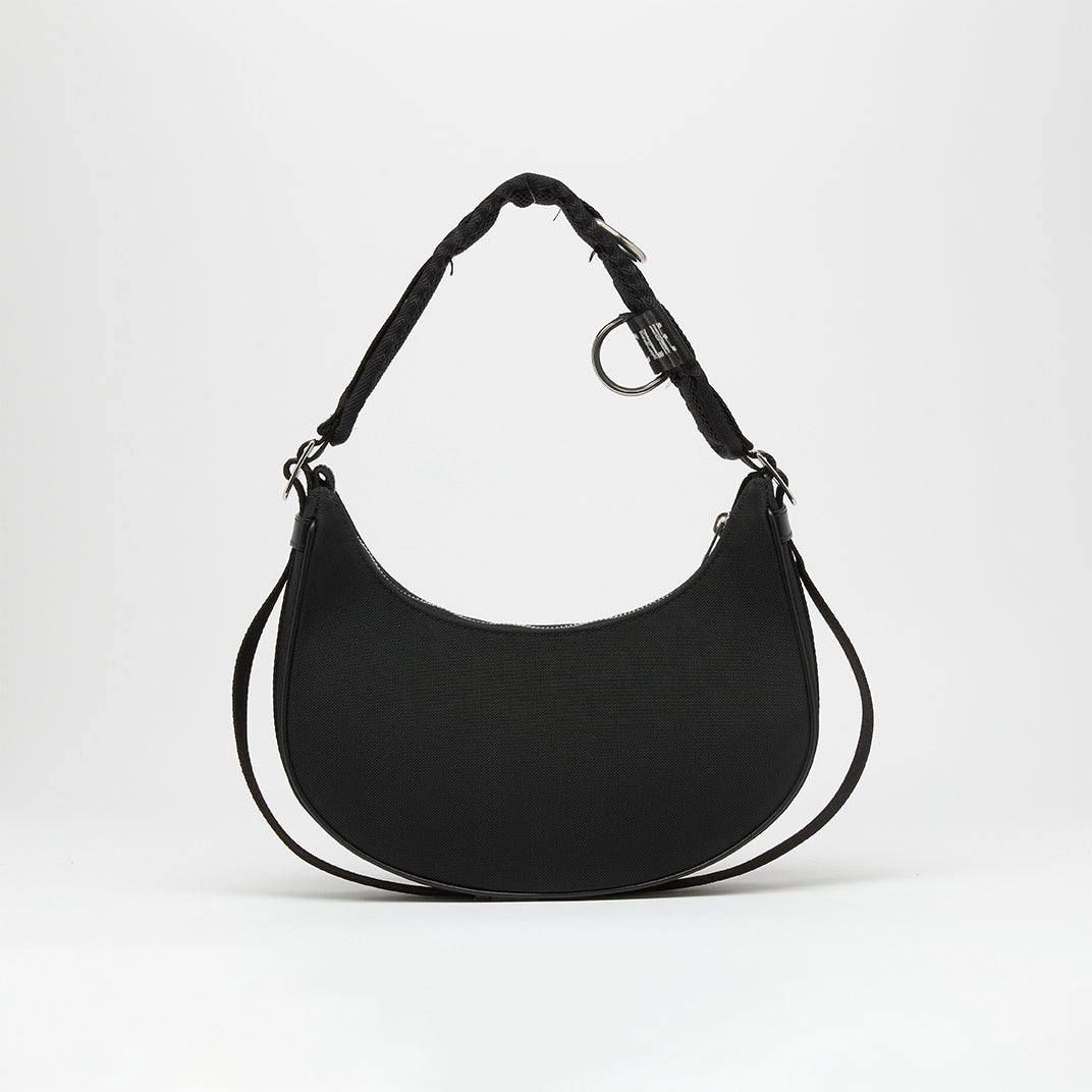 Ava Trekking Shoulder Bag in Black Canvas