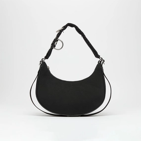 Ava Trekking Shoulder Bag in Black Canvas