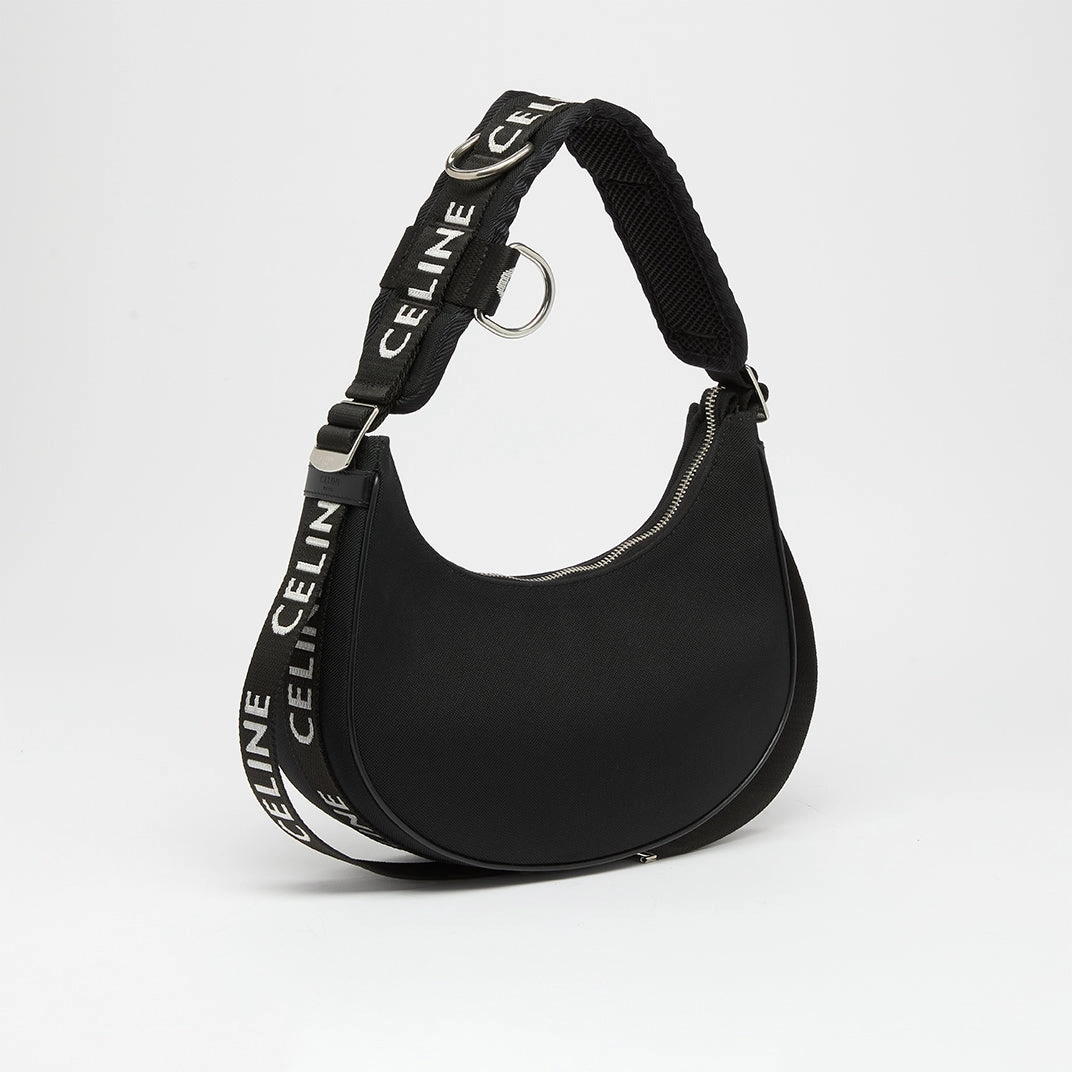 Ava Trekking Shoulder Bag in Black Canvas