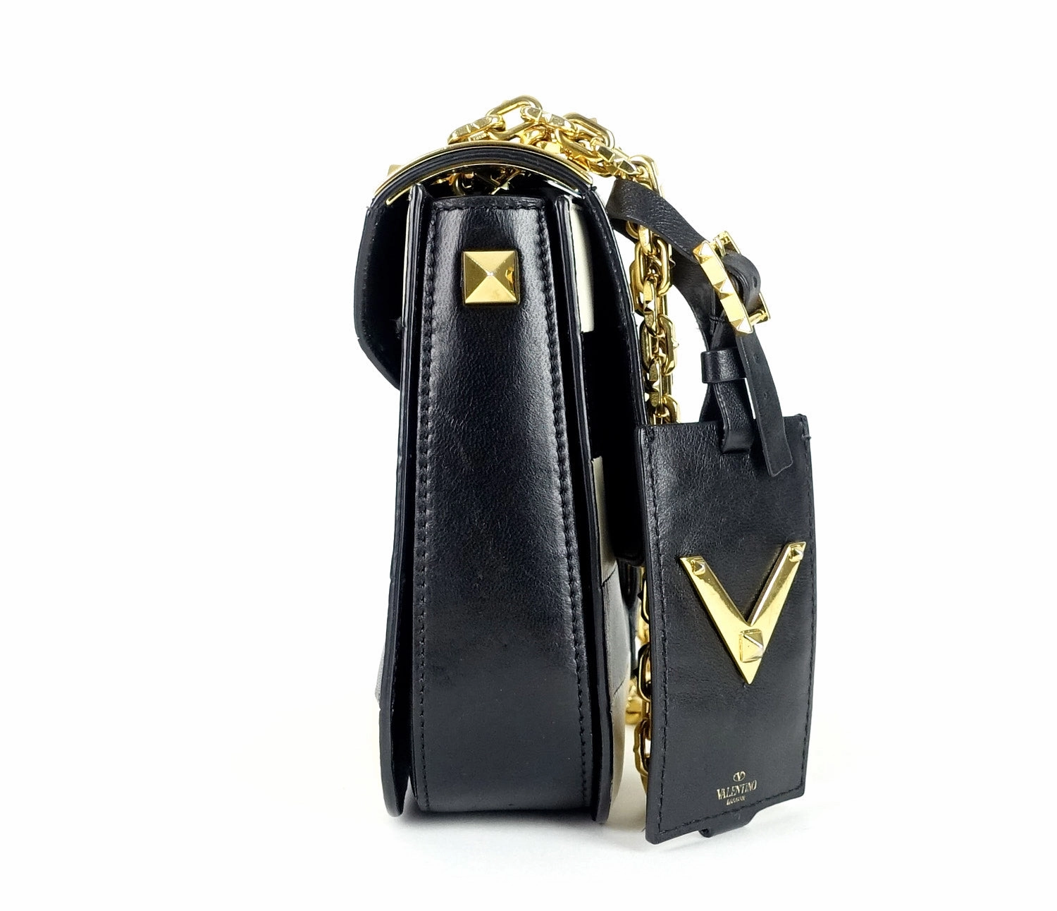 B-Rockstud Medium Calf Leather Shoulder Bag