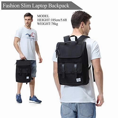 Backpack for men,Vaschy Vintage Water Resistant Daypack Rucksack College School Backpack with Padded 15.6 inch Laptop Compartment