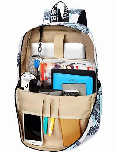 Backpack for Teens, Fashion Geometric Pattern Laptop Backpack College Bags Women Shoulder Bag