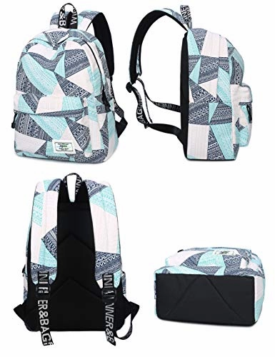 Backpack for Teens, Fashion Geometric Pattern Laptop Backpack College Bags Women Shoulder Bag