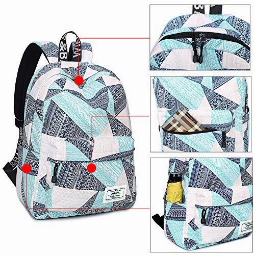 Backpack for Teens, Fashion Geometric Pattern Laptop Backpack College Bags Women Shoulder Bag