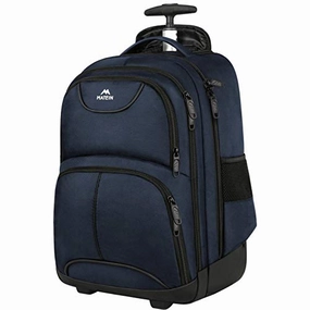 Backpack with Wheels, Travel-friendly Rolling Laptop Backpack for Men Women, MATEIN Freewheel Carry on Luggage Business bag, Compact College School Student Computer Bag fit 15.6 Inch Notebook,Blue