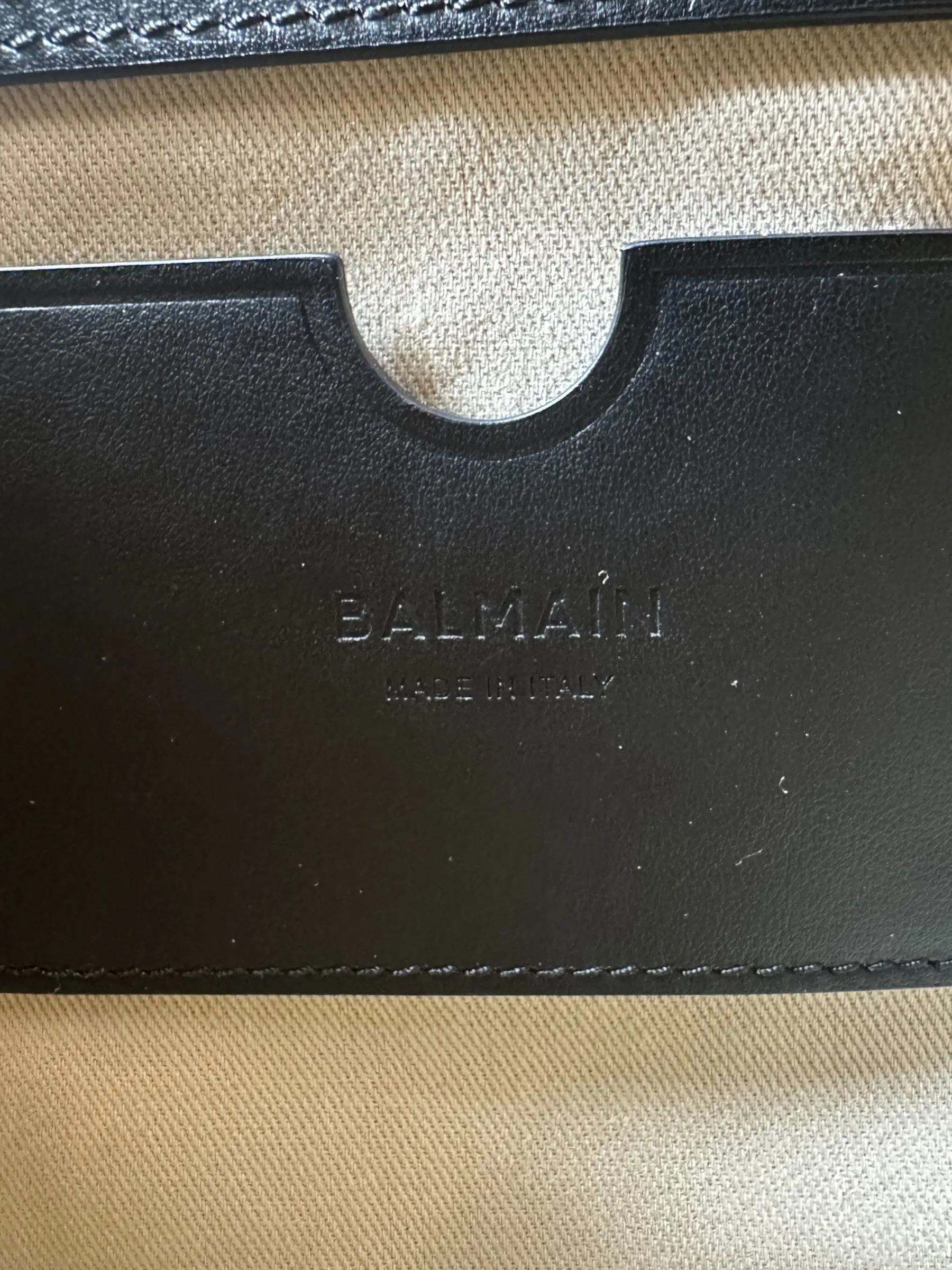 Balmain Cream Canvas & Tan Leather B-Buzz 23 Shoulder Bag