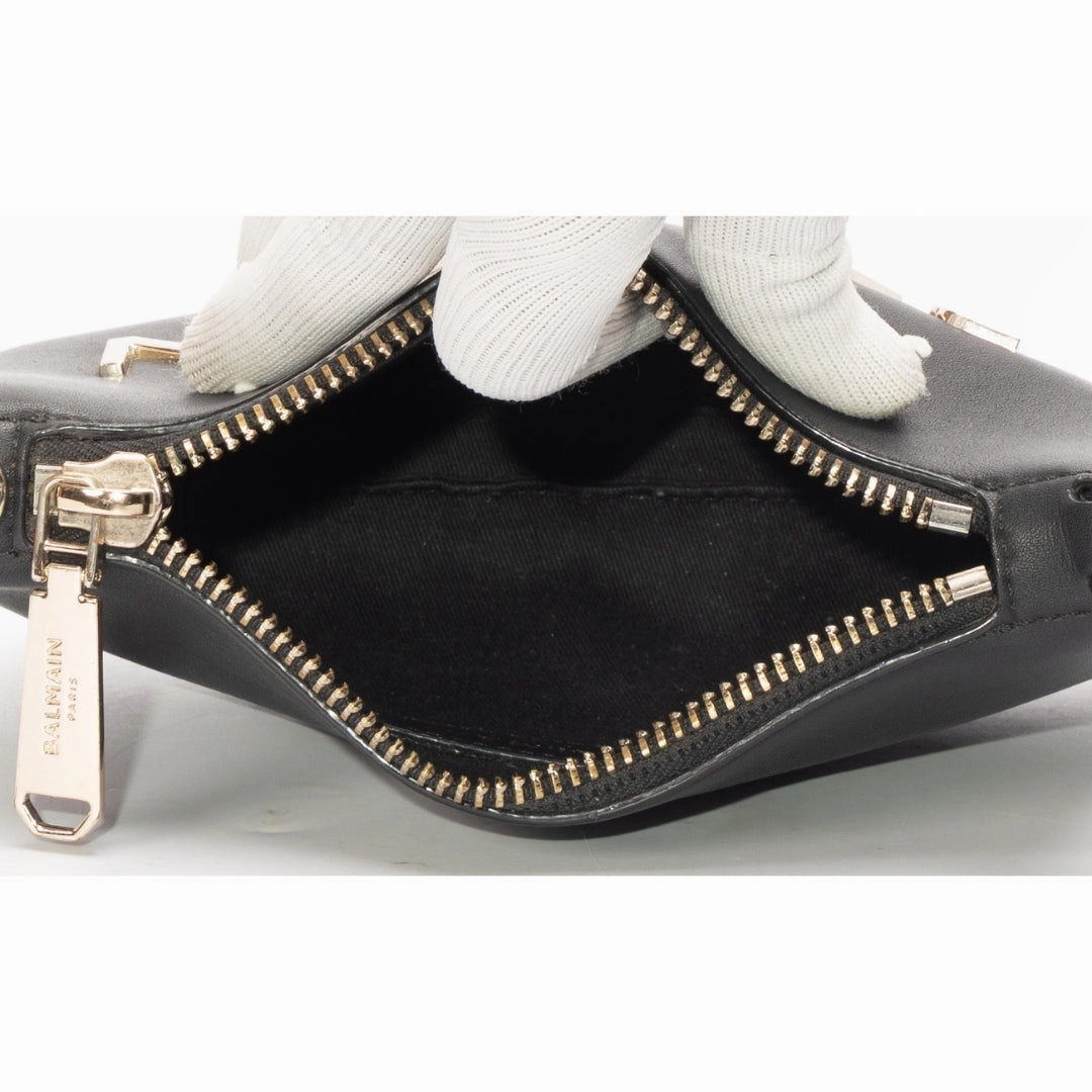 Balmain Black Gold-tone Logo Crossbody Bag