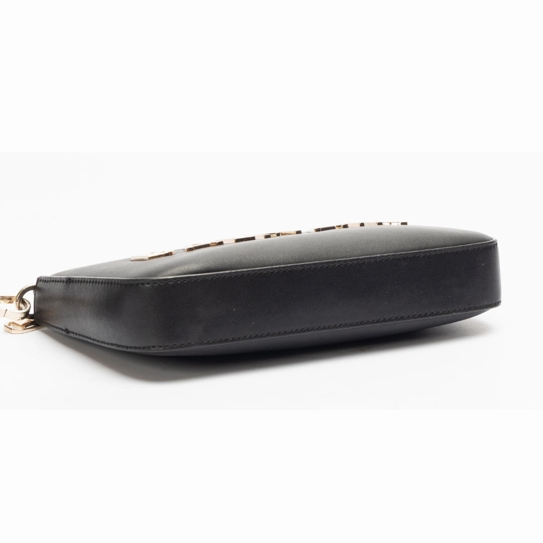 Balmain Black Gold-tone Logo Crossbody Bag