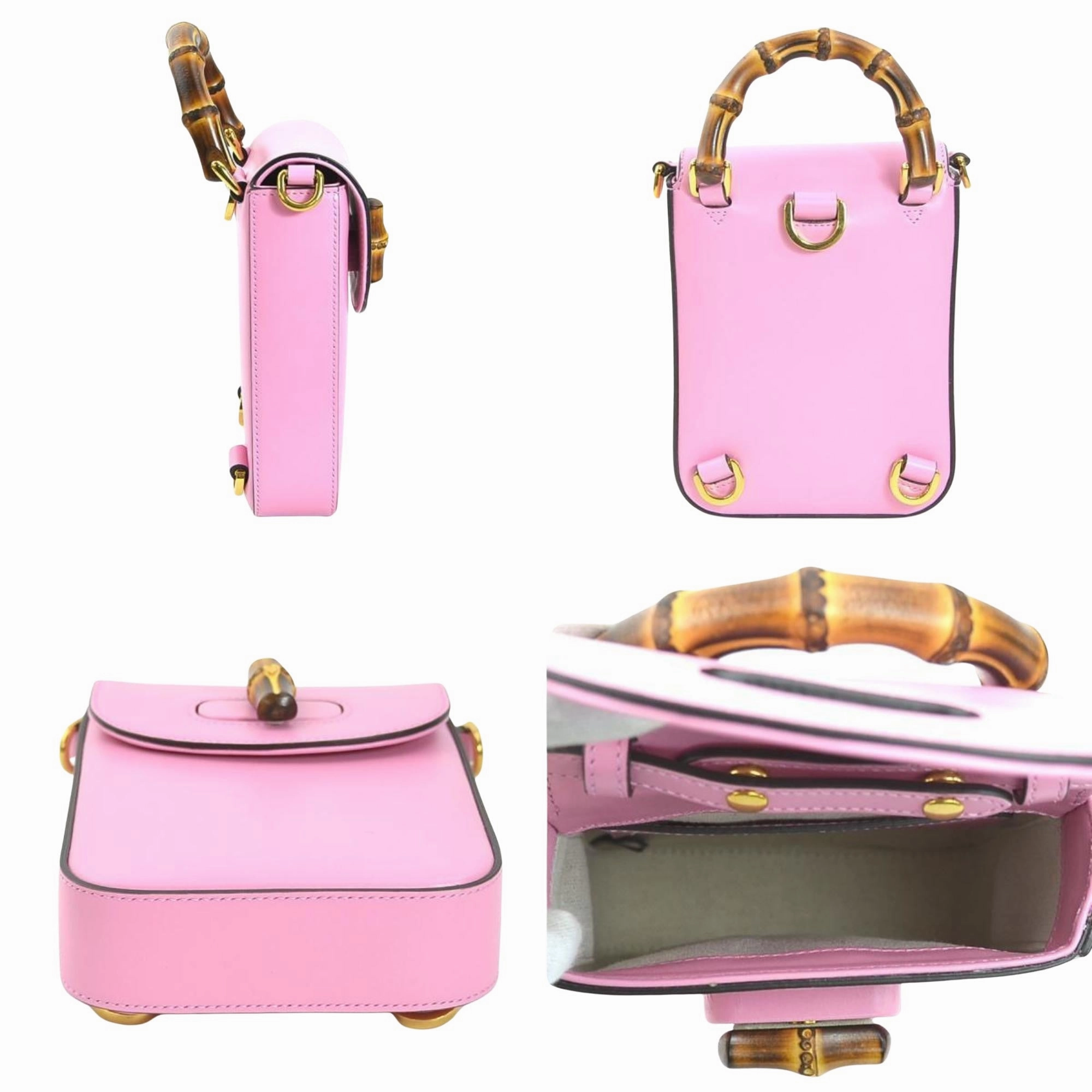 Bamboo 1947 Pink Leather Shoulder Bag