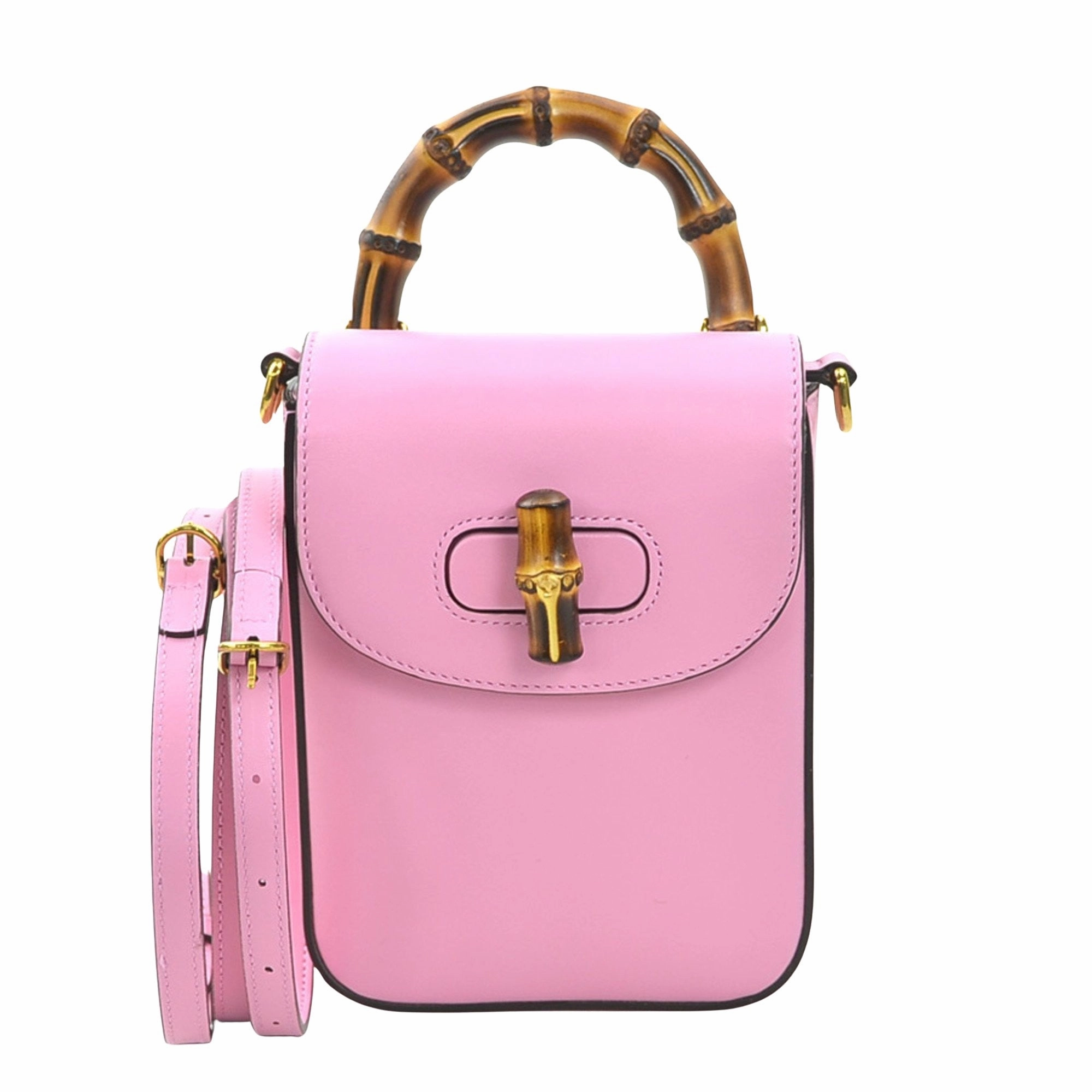 Bamboo 1947 Pink Leather Shoulder Bag