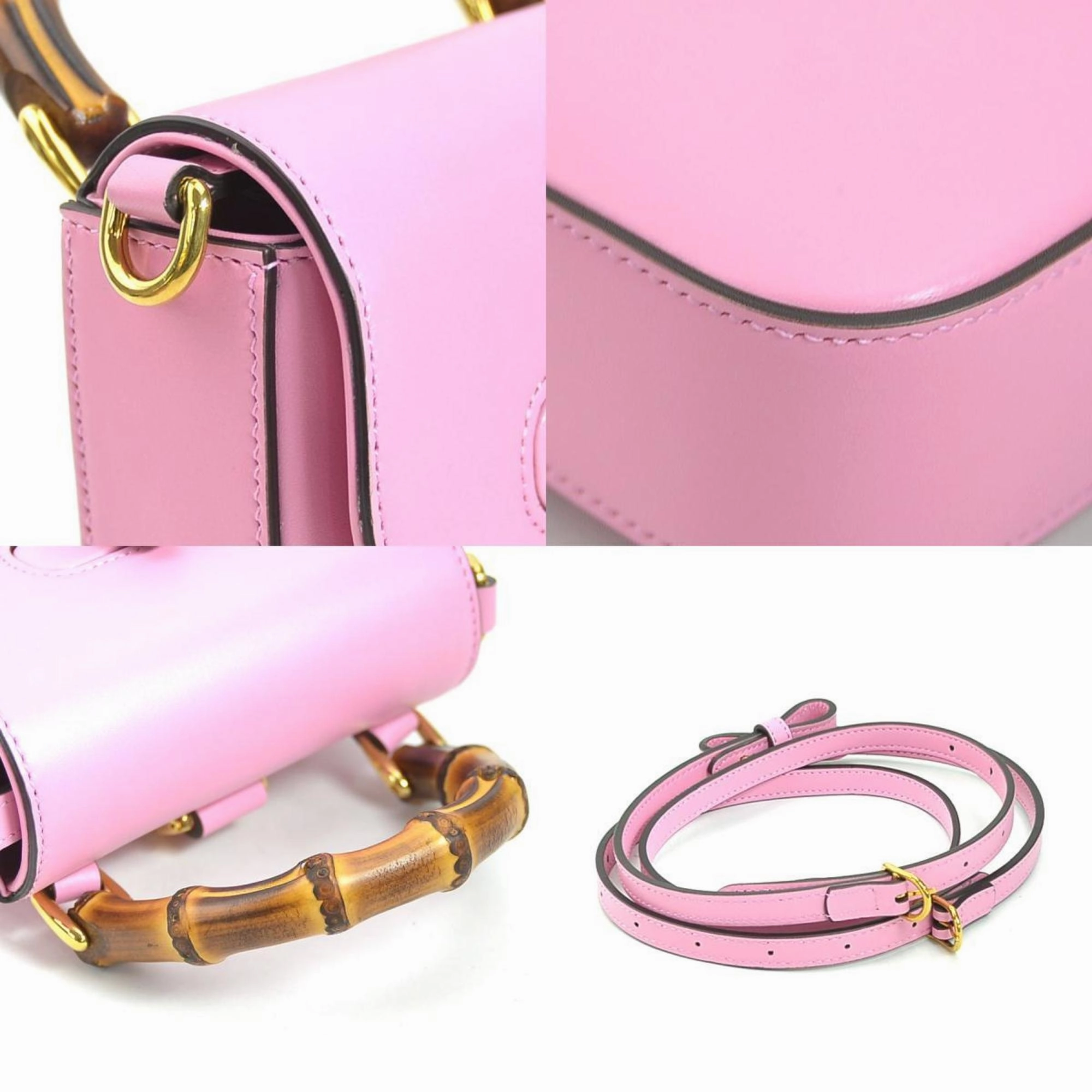 Bamboo 1947 Pink Leather Shoulder Bag