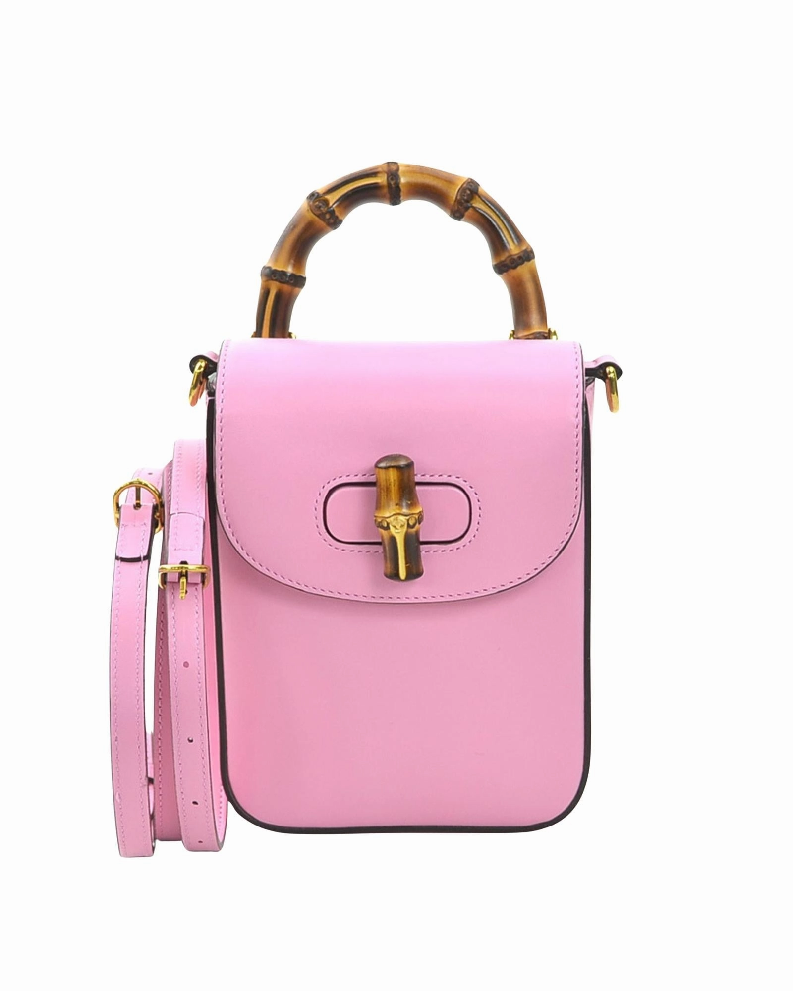 Bamboo 1947 Pink Leather Shoulder Bag