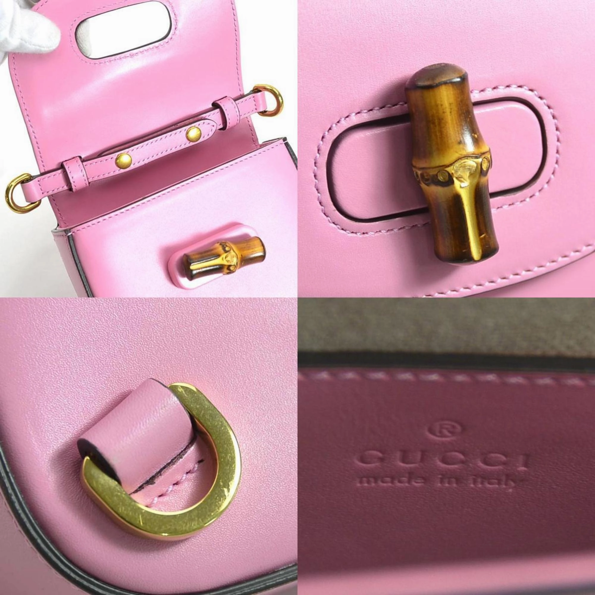 Bamboo 1947 Pink Leather Shoulder Bag