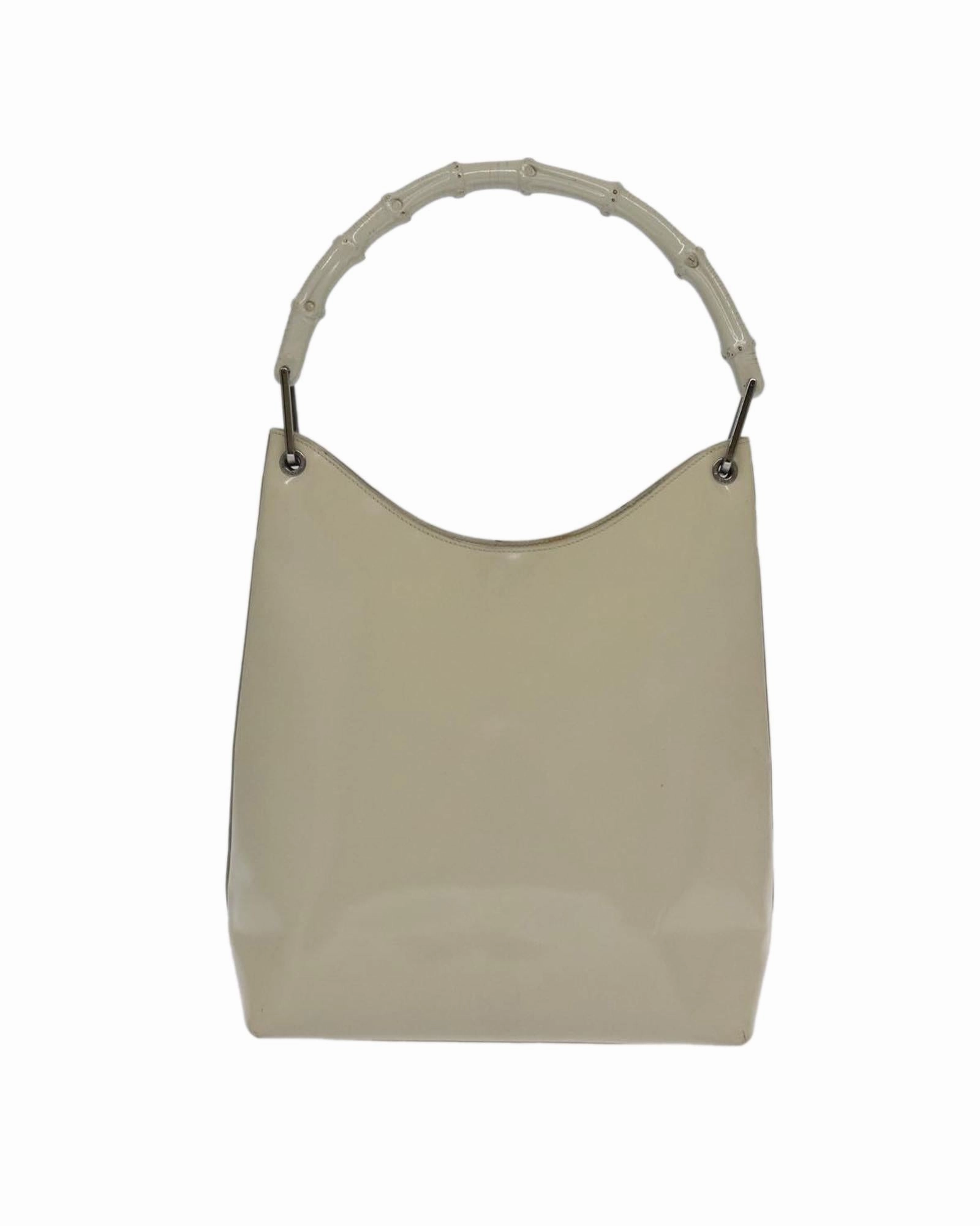 Bamboo Enamel Shoulder Bag with Unique Detailing