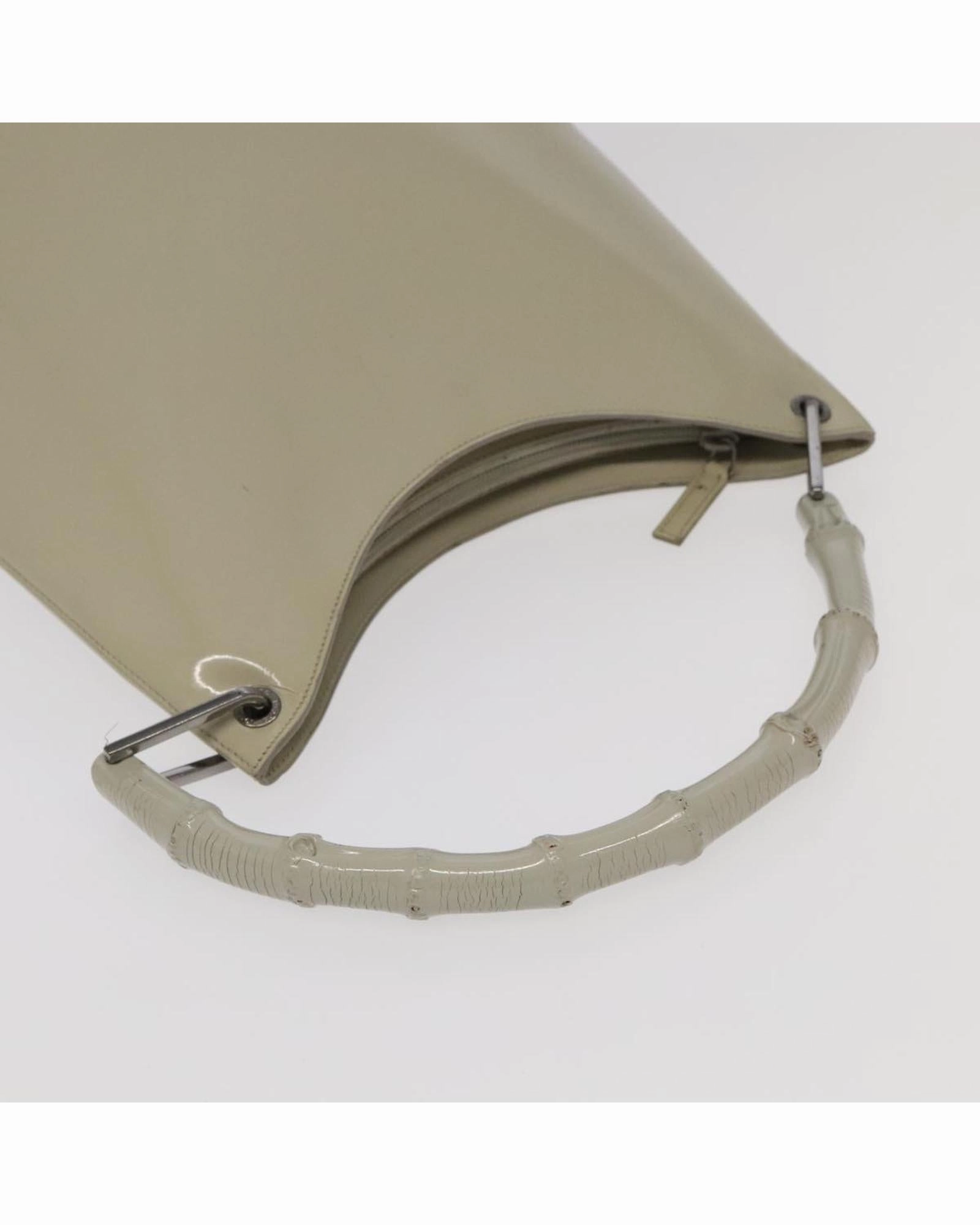 Bamboo Enamel Shoulder Bag with Unique Detailing
