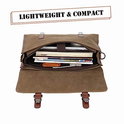 Banuce 13.3 inch Laptop Messenger Bag for Men Vintage Canvas Briefcase Tote Tablet Satchel Shoulder