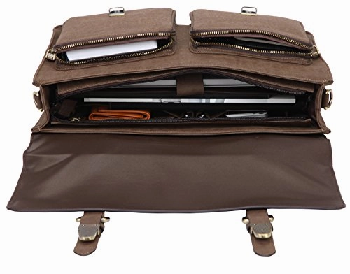 Banuce Mens Faux Leather Briefcase Pu Business Tote Flapover 13 inch Laptop Messenger Satchel Bag