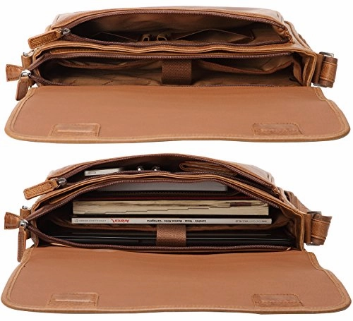 Banuce Vintage Soft Full Grain Italian Leather Messenger Bag for Men Business Briefcase a4 Work